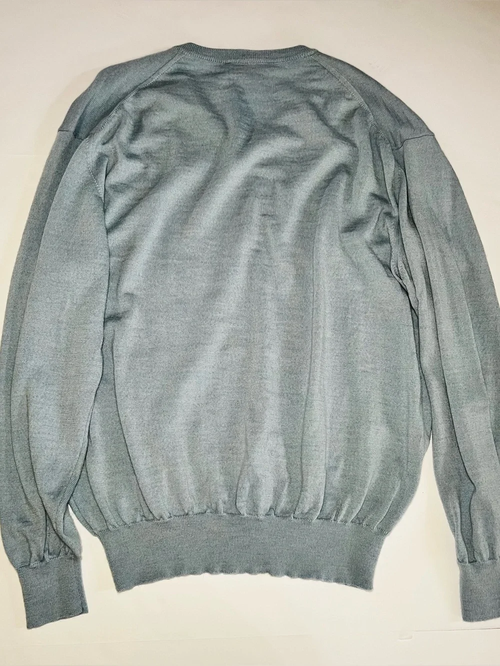 Bobby Jones Blue Merino Wool V-Neck Sweater Size Large Made in Italy